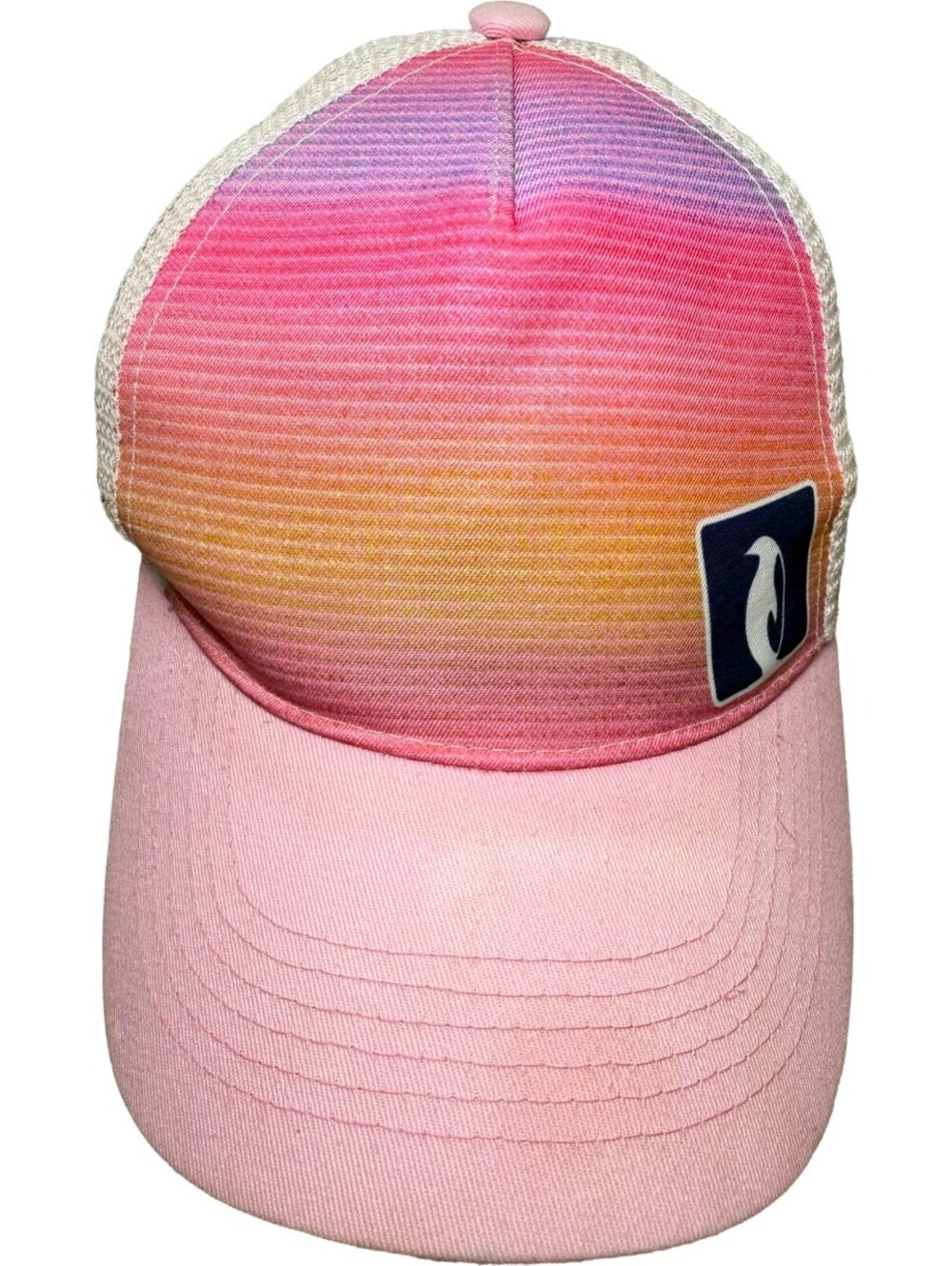 A&F Trucker Hat Abercrombie & Fitch Pink Orange Surfer Snapback Cap Adult 1 Size